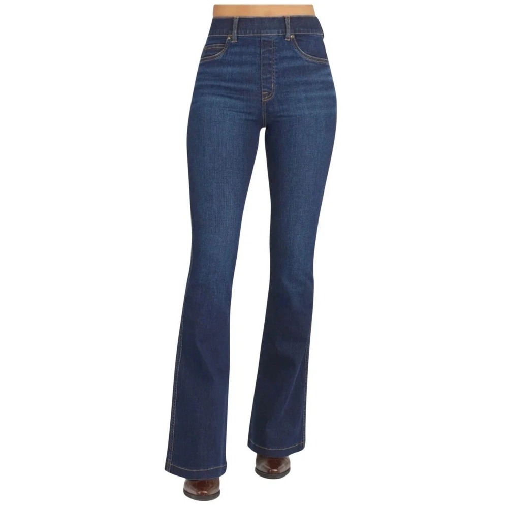 Spanx Shape Every Wear High Rise Pull On Flare Jeans in Midnight Women‎ Small